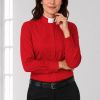 Comfort Line Red Clergy Shirt for Women with Tonsure Collar