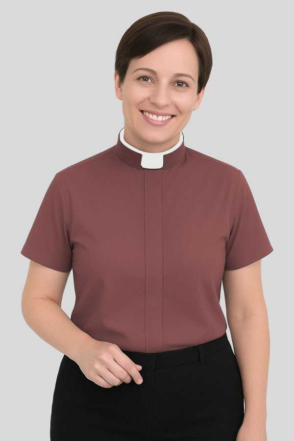 Female Clergy Shirt Brown