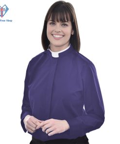 Ladies Clergy Shirt Navy Blue - Clergy Wear Shop ™