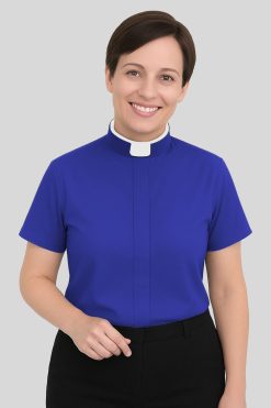 Ladies Clergy Shirt Royal Blue