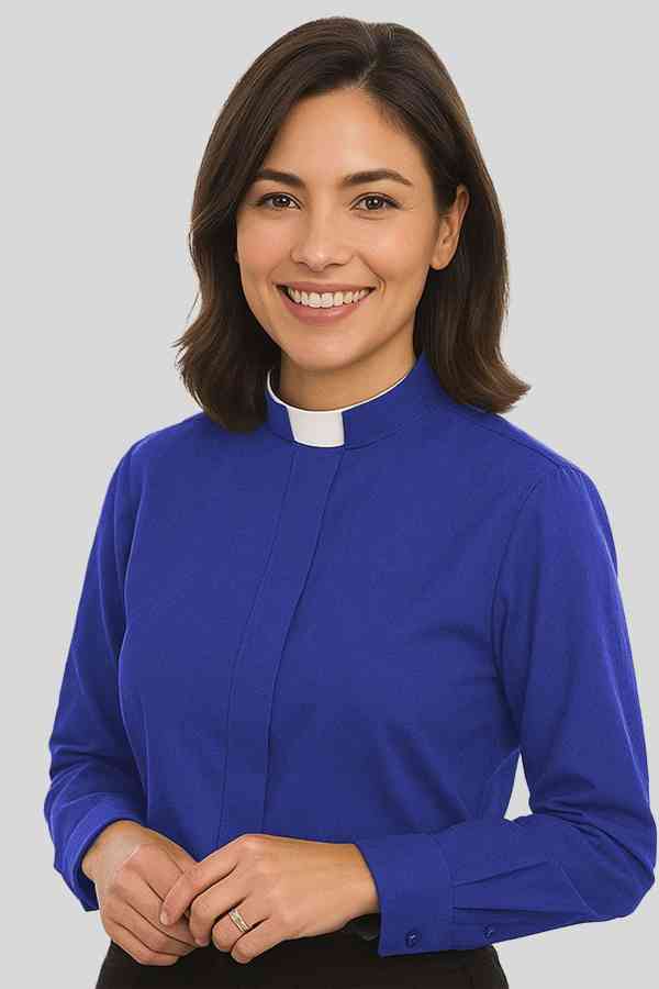 Ladies Clergy Shirt Royal Blue