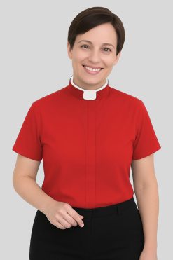Red Female Clergy Shirt