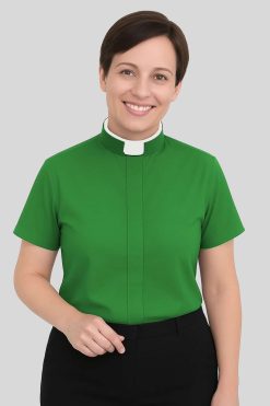 Women's Clergy Shirt Green (2)