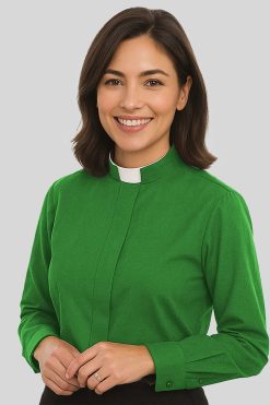 Women's Clergy Shirt Green (2)