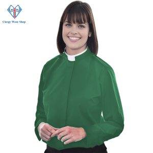 Women's Clergy Shirt Green - Clergy Wear Shop ™
