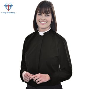 Women's Clergy Shirt in Black - Clergy Wear Shop ™