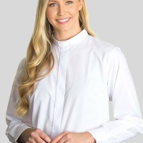 Luxury Fit White Women’s Tab Collar Clergy Shirt
