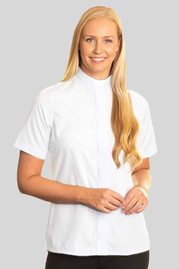 Elegant White Women's Clergy Shirt