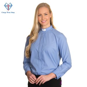 Stylish Clergy Shirt for Womens with Tab Collar