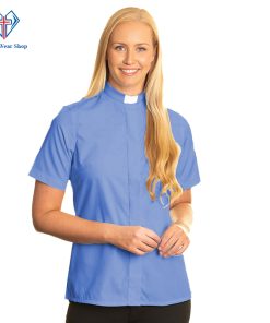 Stylish Clergy Shirt for Womens with Tab Collar