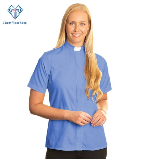 Stylish Clergy Shirt for Womens with Tab Collar