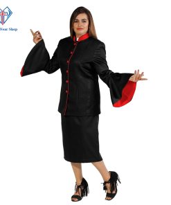 Women's Black Clergy Suit Flared Sleeves - Clergy Wear Shop ™