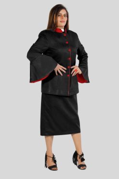 Women's Black Clergy Suit with Flared Sleeves