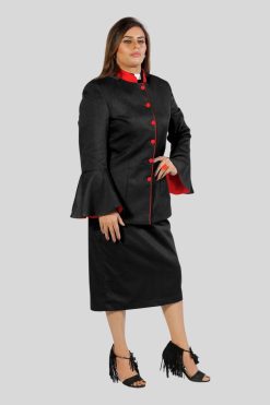 Women's Black Clergy Suit with Flared Sleeves