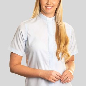 Trendy Sky Womens Clergy Shirt with Tab Collar