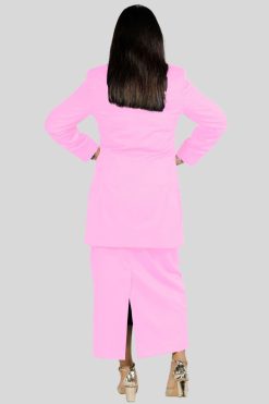 Women's Pink Skirt Suit Designed for Church Events
