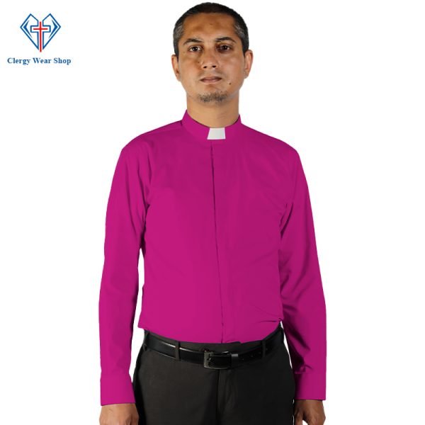 Red purple clergy shirt