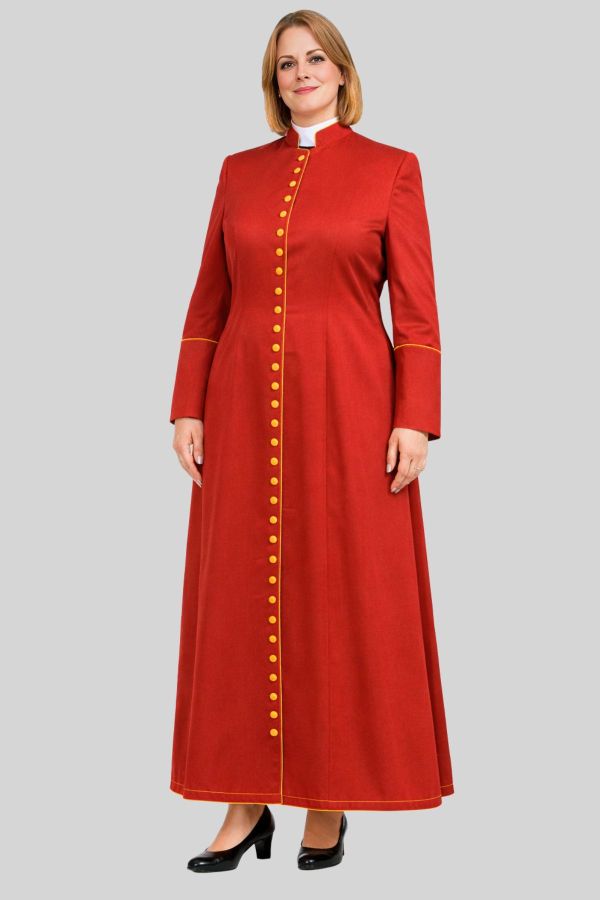Ceremony Women's Red Cassock with Lavish Trim