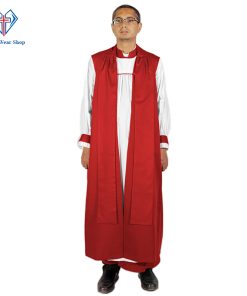 Red Clergy Chimere Set a Ceremonial Attire for Worship