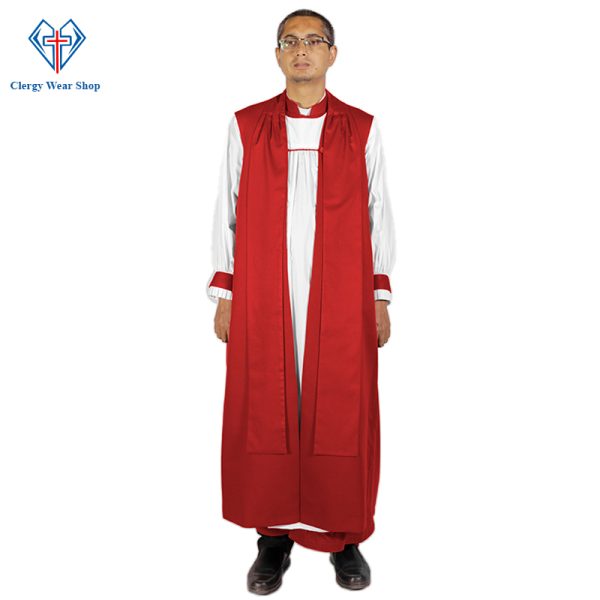 Red Clergy Chimere Set a Ceremonial Attire for Worship