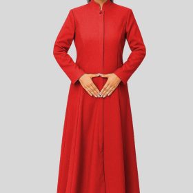 Red Women’s Clergy Robe for Spiritual Gatherings