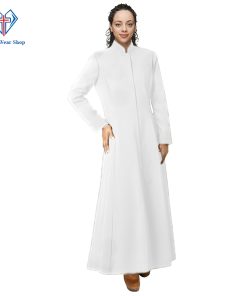 Graceful White Minister Robe for Women