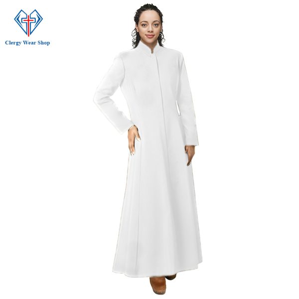 Graceful White Minister Robe for Women