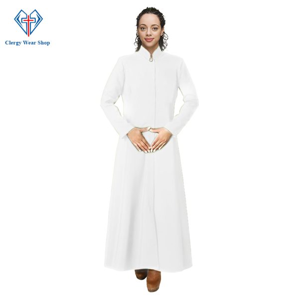 Graceful White Minister Robe for Women