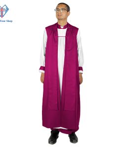 Red Purple Chimere Set with same color tippet