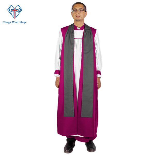 Red Purple Clergy Chimere with Black Tippet