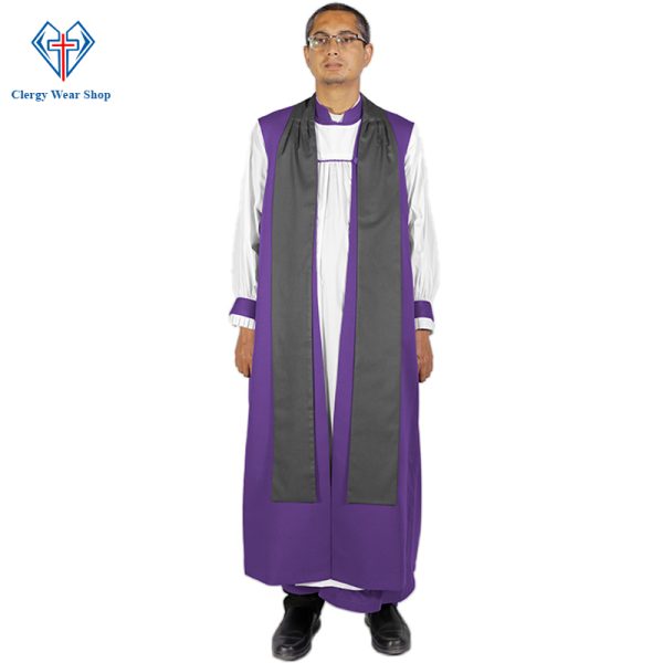 Roman Purple Clergy Chimere with Black Tippet