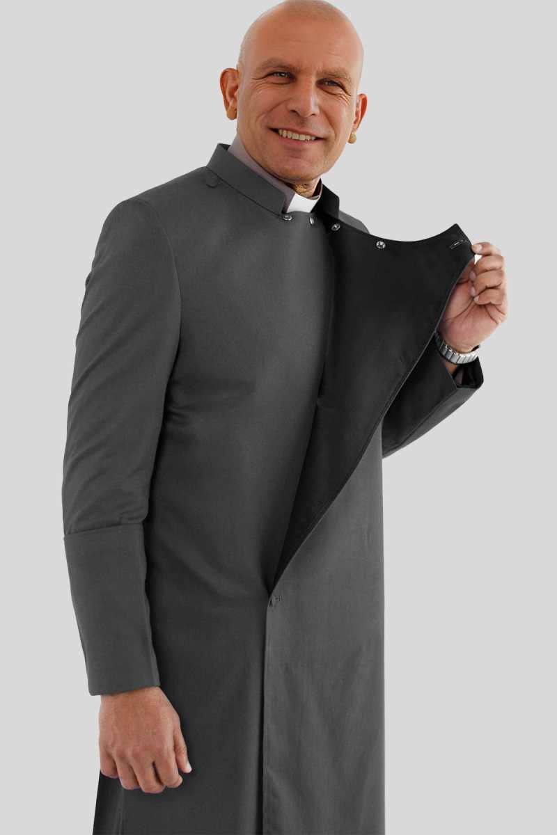 Anglican Black Cassock with Band Cincture for Men