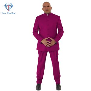 Classic Red Purple Church Suit for Worship Events