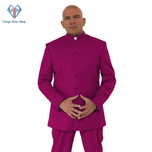 Classic Red Purple Church Suit for Worship Events