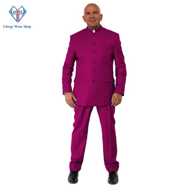 Classic Red Purple Church Suit for Worship Events