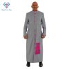 Divine Gray Clergy Robe in Red Purple Trim - Clergy Wear Shop ™