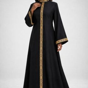 Holy Embroidered Black Clergy Robe for Women Pastor