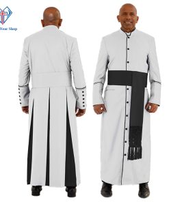 Glorious White Clergy Robe with Black Trim - Clergy Wear Shop ™