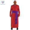 Graceful Red Clergy Robe with Roman Purple Trim for Church Events