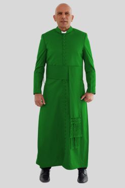 Green Priest Cassock Full-Length Robe for Priests & Ministers