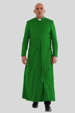 Green Priest Cassock Full-Length Robe for Priests & Ministers