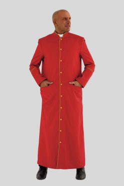 Holy Red Clergy Robe with Golden Trim & Three Backpleats