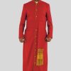 Holy Red Clergy Robe with Golden Trim & Three Backpleats