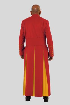 Holy Red Clergy Robe with Golden Trim & Three Backpleats