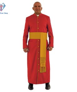 Holy Red Clergy Robe with Golden Trim