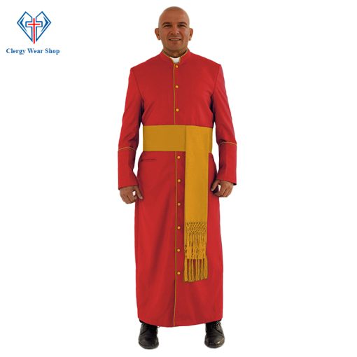 Holy Red Clergy Robe with Golden Trim