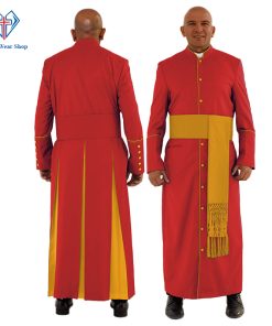 Holy Red Clergy Robe with Golden Trim