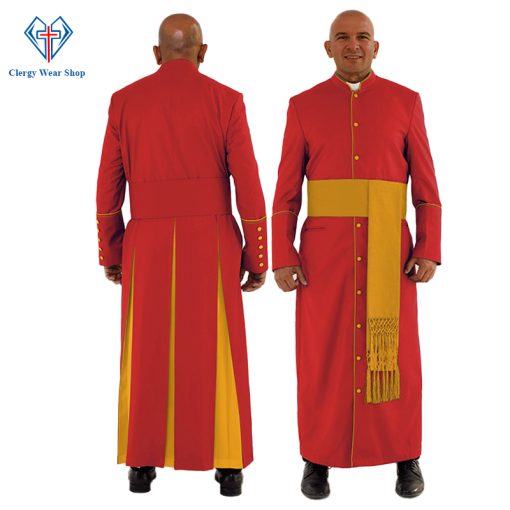 Holy Red Clergy Robe with Golden Trim