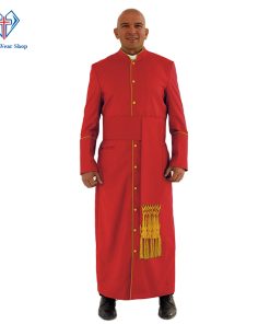 Holy Red Clergy Robe with Golden Trim