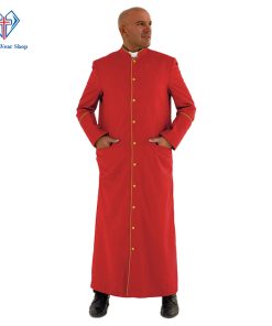 Holy Red Clergy Robe with Golden Trim